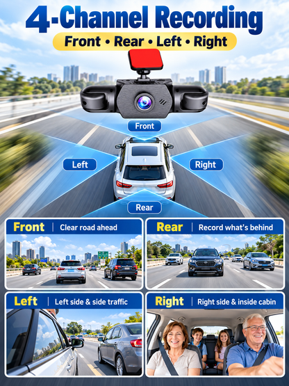 🚗 Auto Tech Deal – 3-Channel HD Dash Camera 📹 Front, Rear & Cabin Recording with 24H Parking Mode & G-Sensor ✨