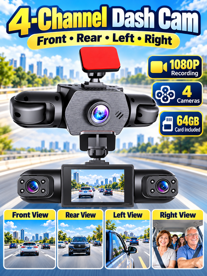 🚗 Auto Tech Deal – 3-Channel HD Dash Camera 📹 Front, Rear & Cabin Recording with 24H Parking Mode & G-Sensor ✨