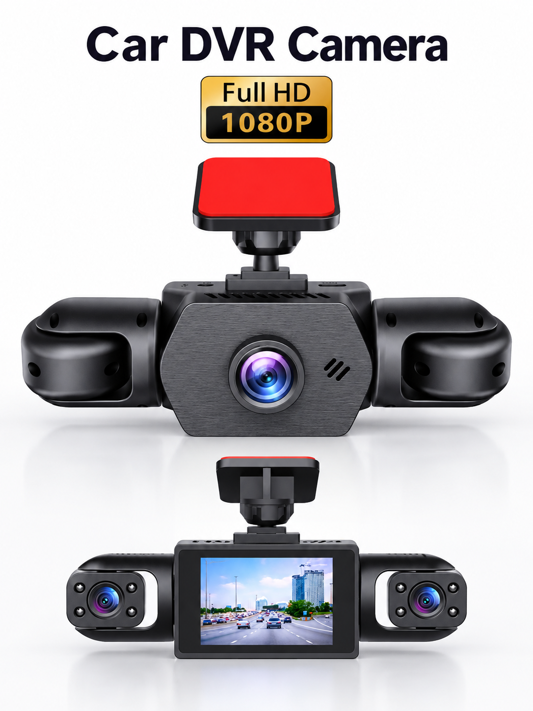 🚗 Auto Tech Deal – 3-Channel HD Dash Camera 📹 Front, Rear & Cabin Recording with 24H Parking Mode & G-Sensor ✨