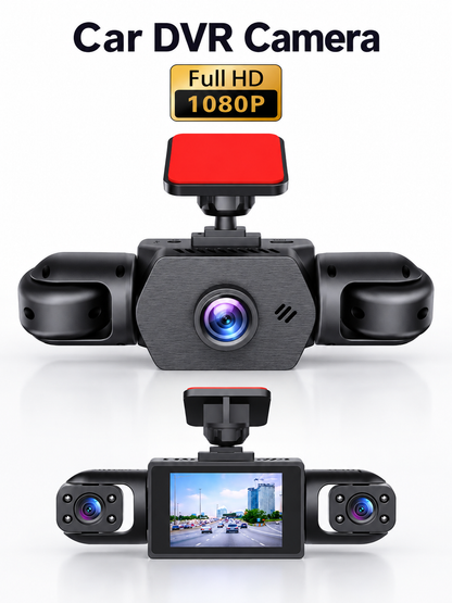 🚗 Auto Tech Deal – 3-Channel HD Dash Camera 📹 Front, Rear & Cabin Recording with 24H Parking Mode & G-Sensor ✨