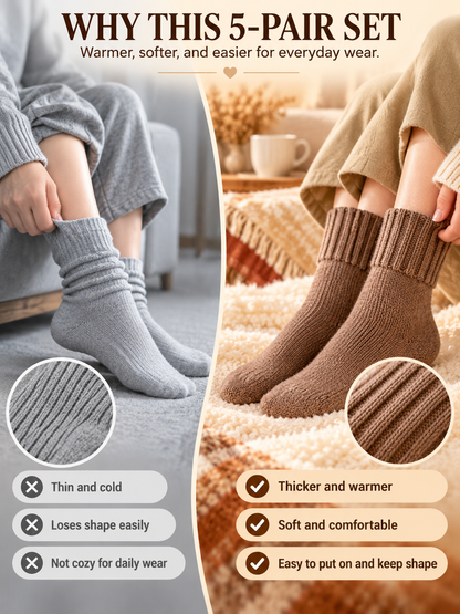 🧦 Cozy Winter Deal – Women’s Mid-Calf Everyday Socks ❄️ Soft Warm Stretchy Basics for Fall & Cold-Weather Comfort ✨