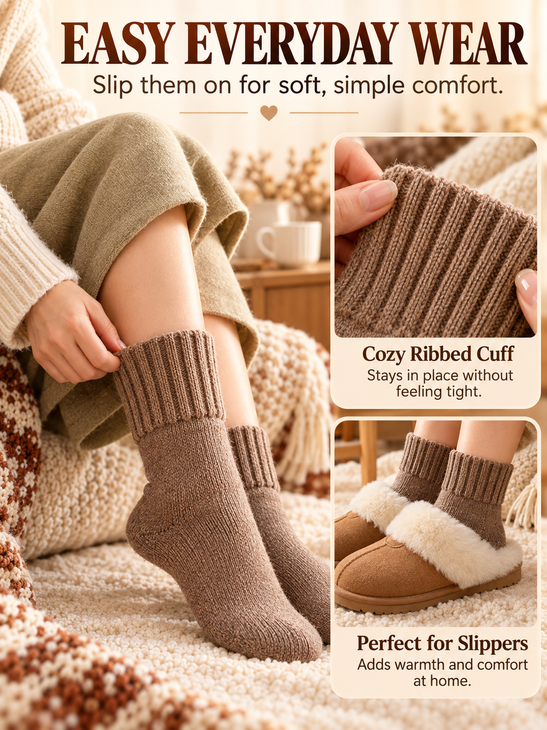 🧦 Cozy Winter Deal – Women’s Mid-Calf Everyday Socks ❄️ Soft Warm Stretchy Basics for Fall & Cold-Weather Comfort ✨