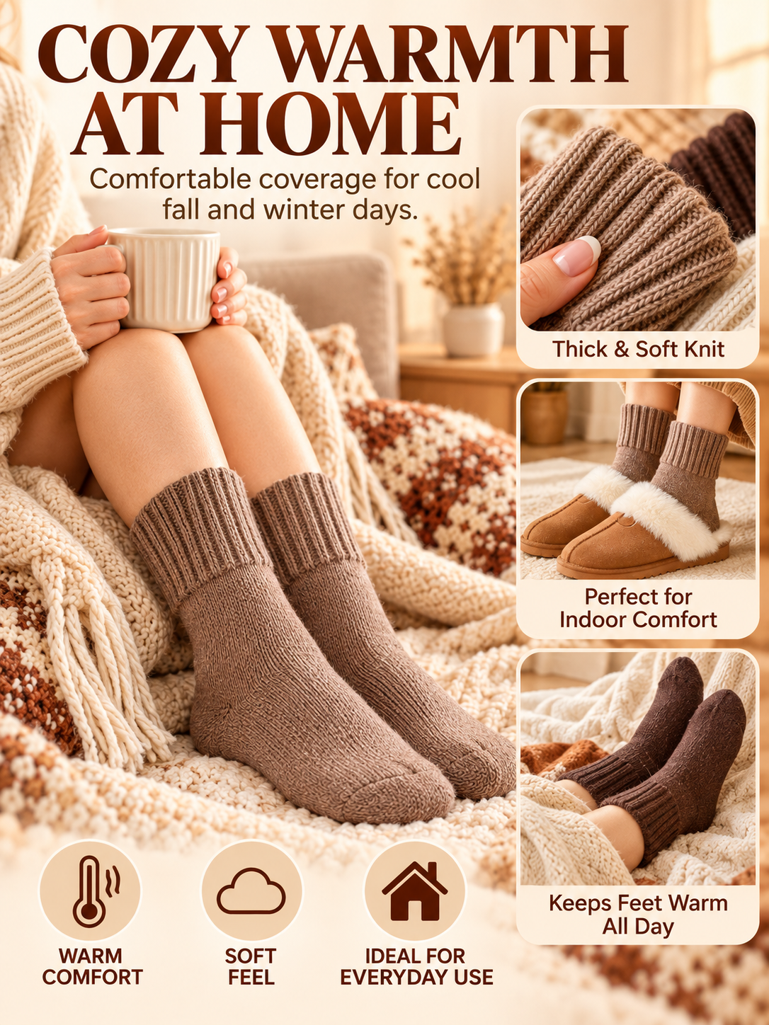 🧦 Cozy Winter Deal – Women’s Mid-Calf Everyday Socks ❄️ Soft Warm Stretchy Basics for Fall & Cold-Weather Comfort ✨