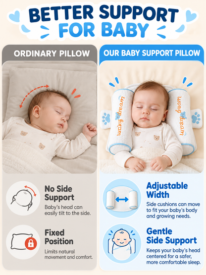 👶 Baby Comfort Deal – Breathable Infant Head & Neck Pillow 💤 Soft Adjustable Cotton Support Cushion for Newborn Sleep & Rest ✨