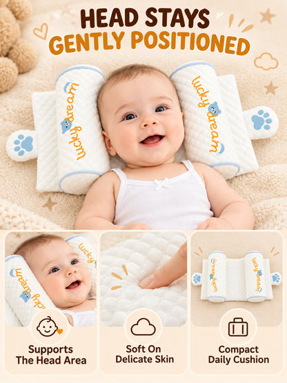 👶 Baby Comfort Deal – Breathable Infant Head & Neck Pillow 💤 Soft Adjustable Cotton Support Cushion for Newborn Sleep & Rest ✨