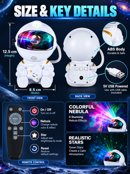 🌌 Home Glow Deal – Galaxy Nebula Night Projector ✨ 8-Mode Starry Ceiling Light with Remote & 360° Adjustable Design for Bedrooms 🎮