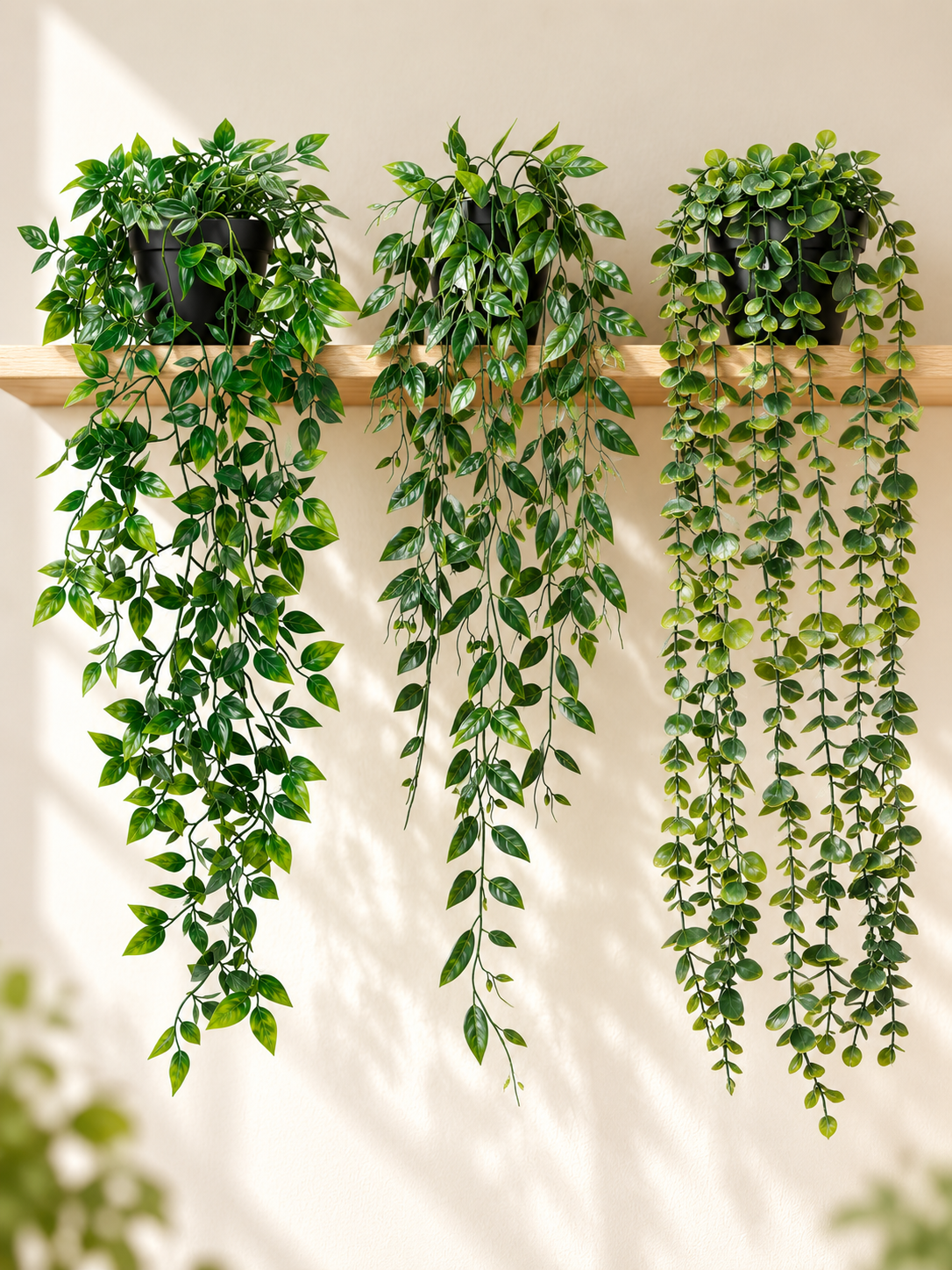 🌿 Home Decor Deal – 3-Piece Faux Hanging Greenery 🪴 Lifelike Potted Vines for Shelves, Walls, Balconies & Office Spaces ✨