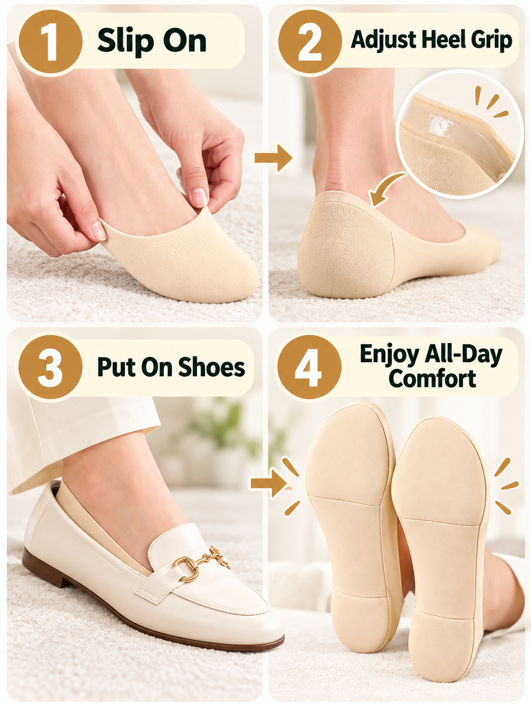 ✨Women No Show Socks Low Cut Invisible Liner Socks With Foam Cushioned Metatarsal Forefoot Pain Relief