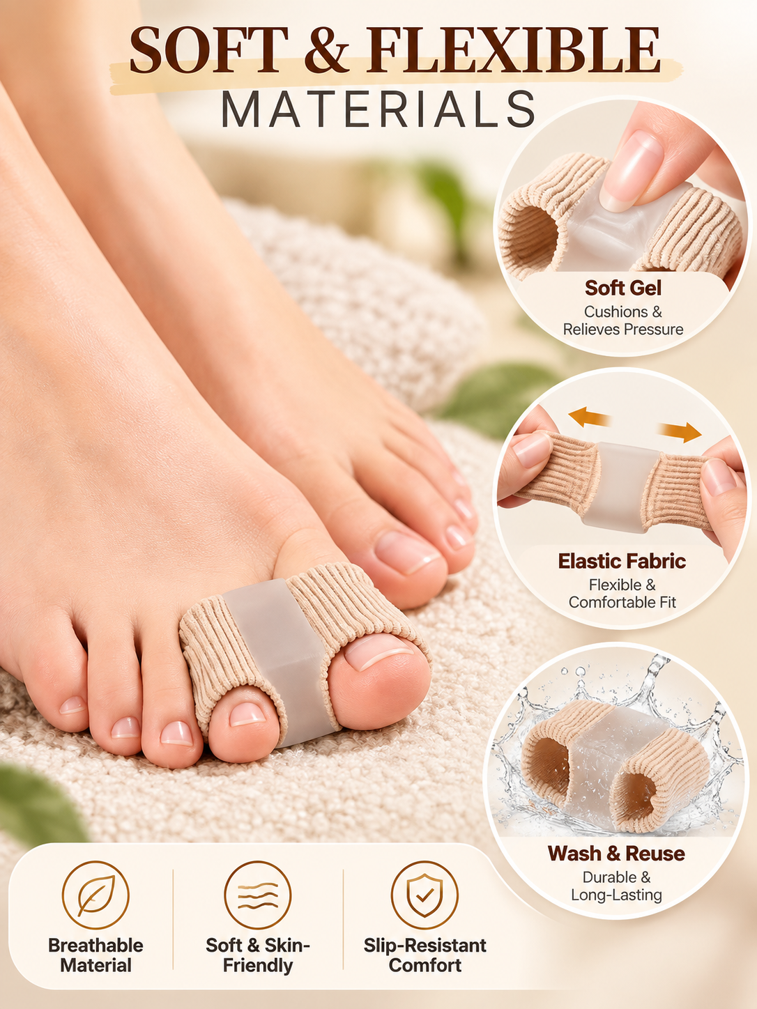 🦶 Foot Care Deal – 6-Piece Gel Toe Separator Set ✨ Flexible Spacers for Comfortable Daily Wear, Yoga & Relaxation 💆