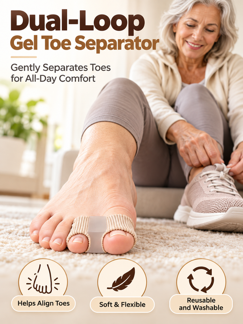 🦶 Foot Care Deal – 6-Piece Gel Toe Separator Set ✨ Flexible Spacers for Comfortable Daily Wear, Yoga & Relaxation 💆