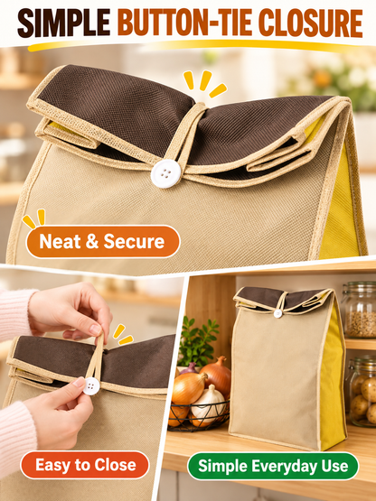 🥔 Kitchen Storage Deal – Reusable Fresh-Keep Produce Bags 🧅 Breathable Light-Blocking Zipper Pouches for Potatoes, Onions & Pantry Organization ✨