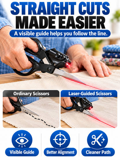 ✂️ Craft Tool Deal – Laser Guide Precision Cutting Scissors 📐 Heavy-Duty Stainless Steel Blades with Ergonomic Grip for Sewing & DIY Projects ✨