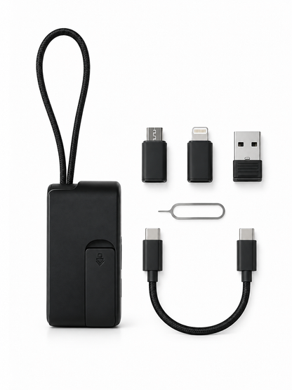 ⚡ Tech Travel Deal – Pocket Multi-Connector USB Hub 🔌 USB-C, Lightning & Micro-USB Adapters with Fast Charging, Card Storage & Phone Stand ✨