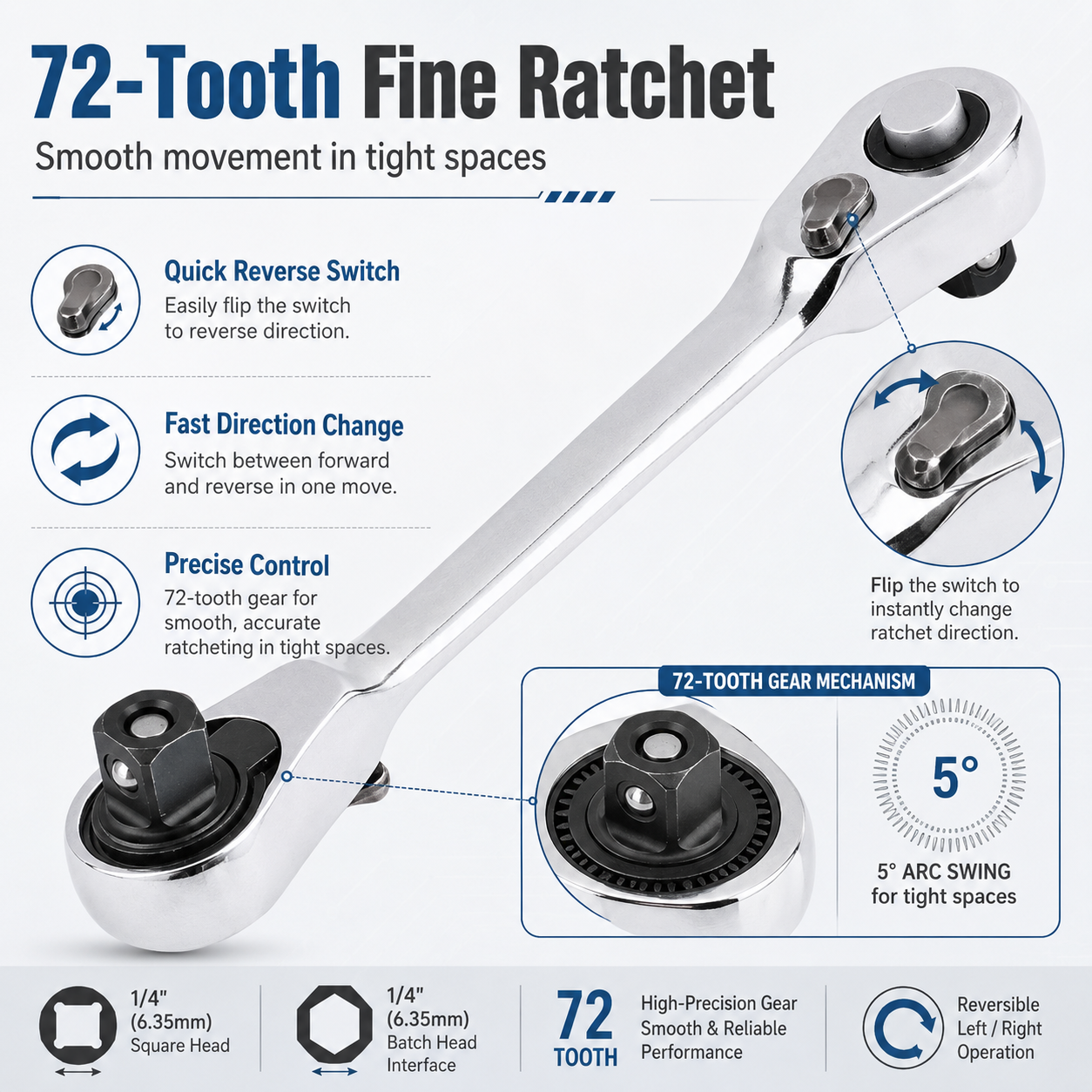 Buy 1 Get 1 Free 🔧Mini Double End Ratchet Wrench