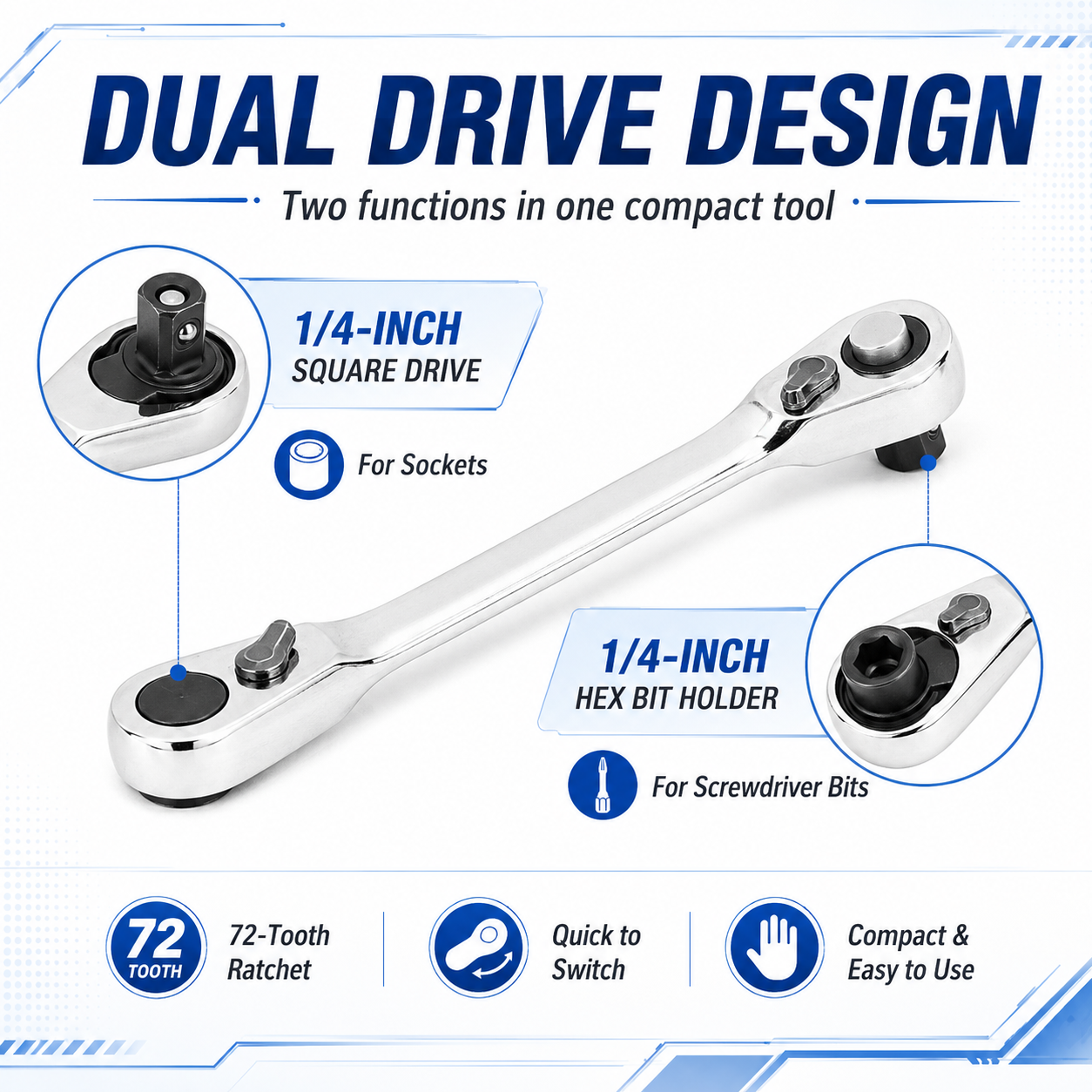 Buy 1 Get 1 Free 🔧Mini Double End Ratchet Wrench