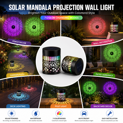 🌙Solar-Powered Mandala Projector Light