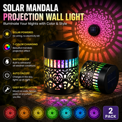 🌙Solar-Powered Mandala Projector Light