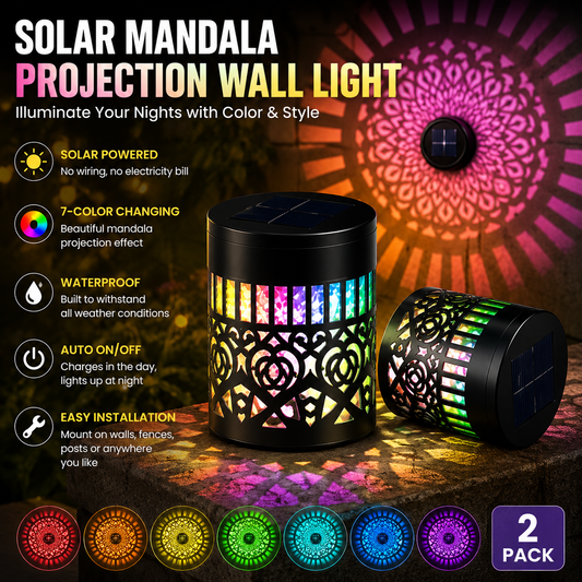 🌙Solar-Powered Mandala Projector Light