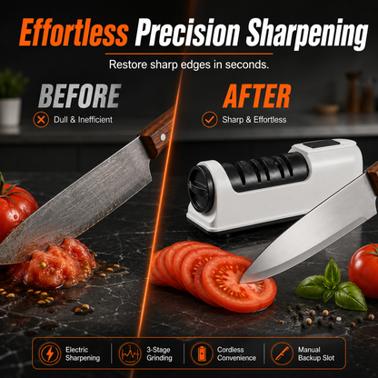 🔪49% OFF TODAY⚡ 3-Stage Electric & Manual Knife Sharpener