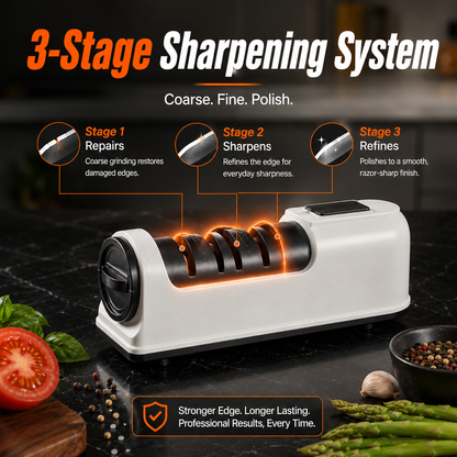 🔪49% OFF TODAY⚡ 3-Stage Electric & Manual Knife Sharpener