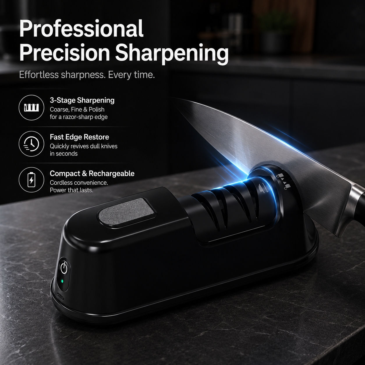 🔪49% OFF TODAY⚡ 3-Stage Electric & Manual Knife Sharpener