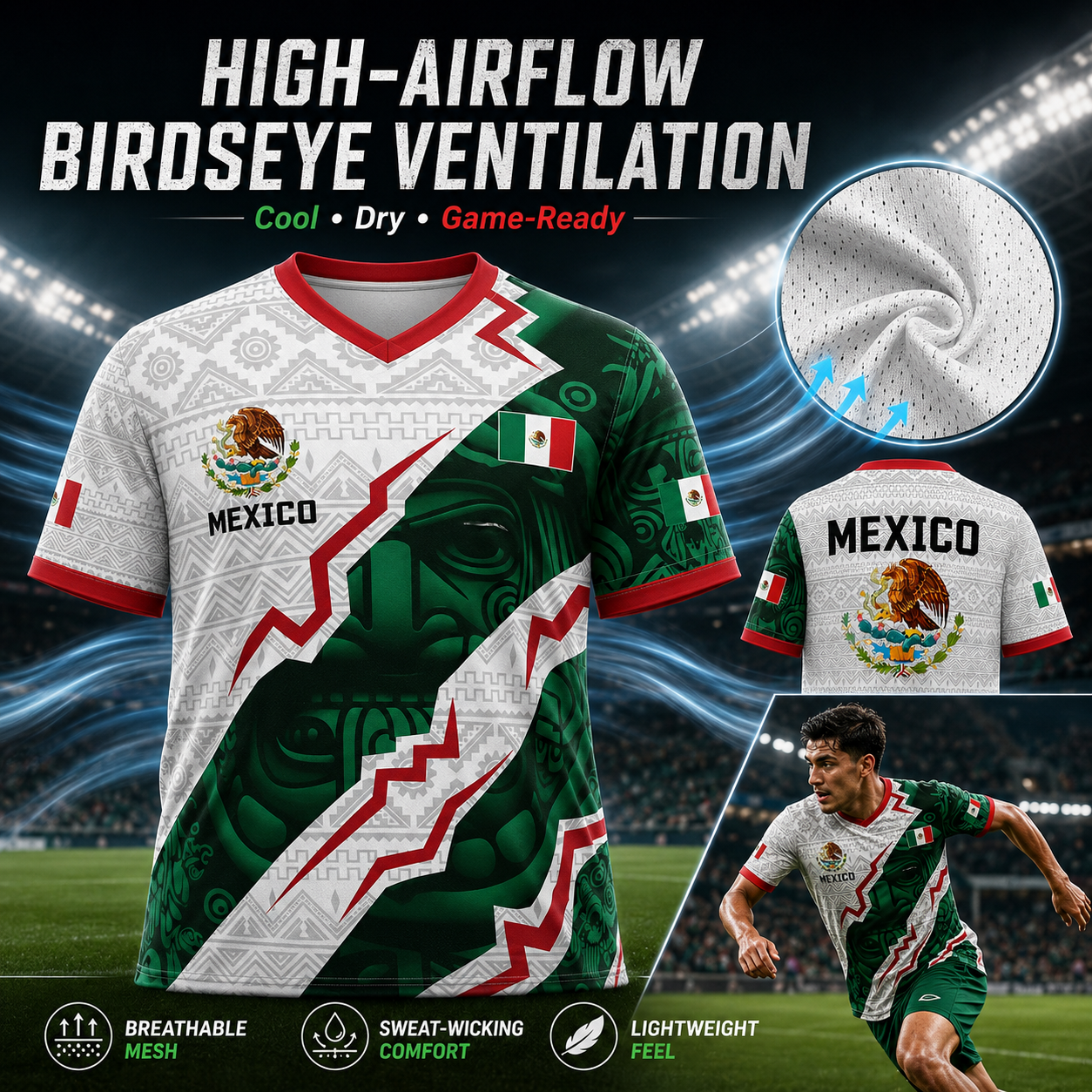 ⚽️ Mexico Aztec Calendar Soccer Jersey 2026