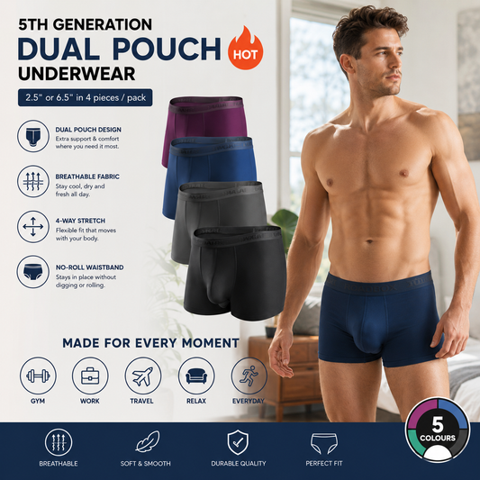 🔥[Father's Day Gift] ❄️SUMMER ESSENTIAL🔥 Men's Dual-Pouch Ice Silk Trunks(4PCS)