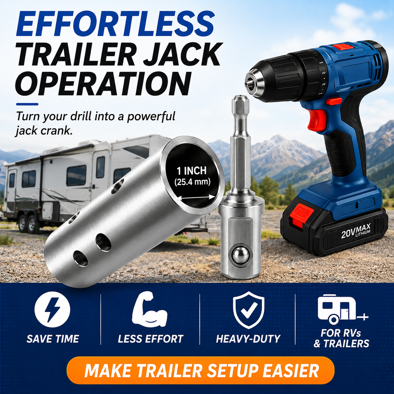⚡️Turbo Edition🔥1K+ Sold Today｜Trailer Jack Adapter
