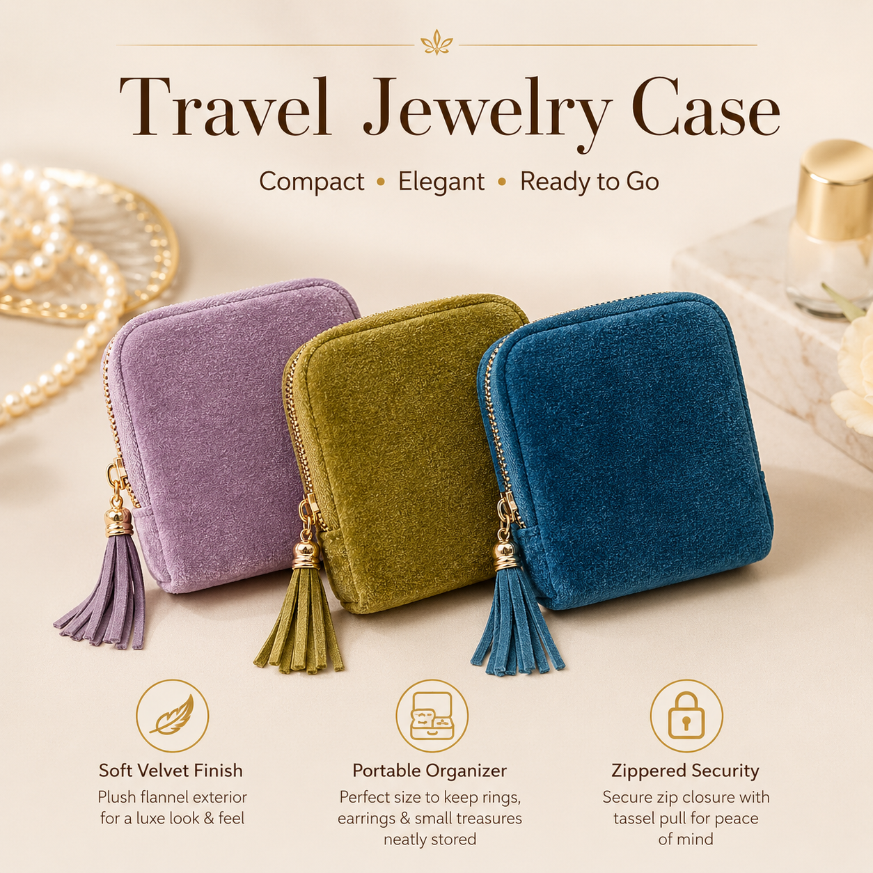 BUY 1 GET 1 FREE 🔥Jewelry zippered pocket case Travel Jewelry Bag Portable Organizer