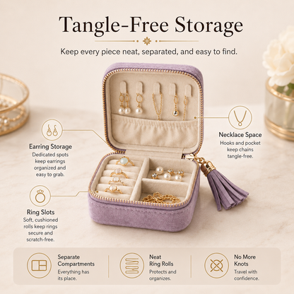 BUY 1 GET 1 FREE 🔥Jewelry zippered pocket case Travel Jewelry Bag Portable Organizer