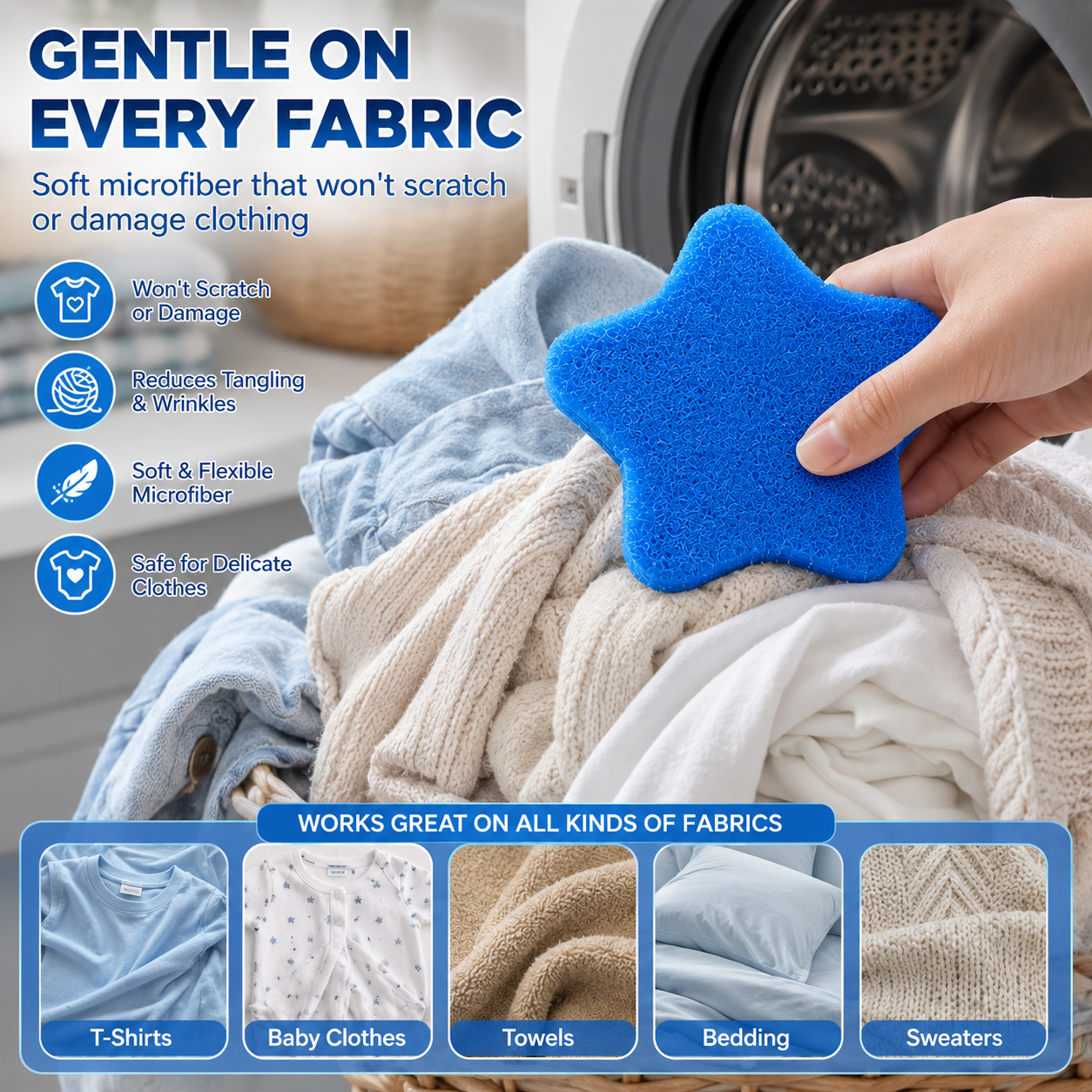 ✨ Keep Every Load Fur-Free | 5 PCS Reusable Pet Hair Remover for Laundry