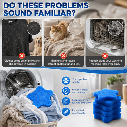 ✨ Keep Every Load Fur-Free | 5 PCS Reusable Pet Hair Remover for Laundry