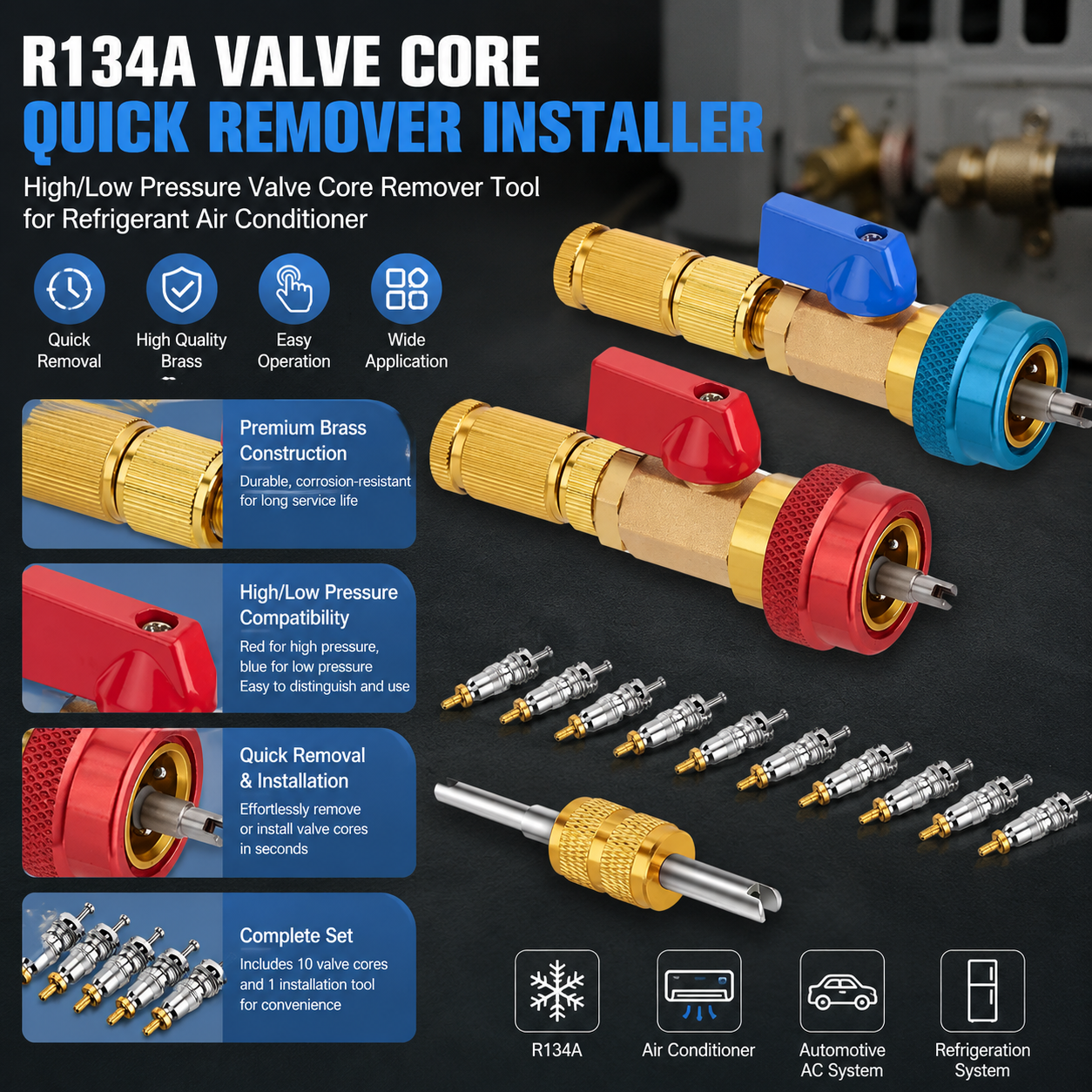 Valve Core Quick Remover Installer Tool Set