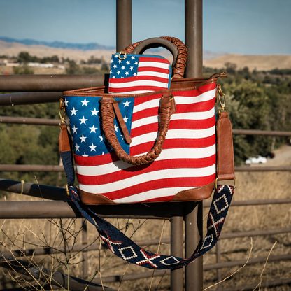 Montana West Vintage American Flag Tote Bag | Western Patriotic Handbag