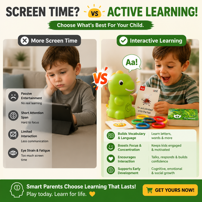 🦖 Interactive Talking Dinosaur Learning Toy Set – Early Education Kit for Kids (Alphabet, Emotion & Cognitive Development)