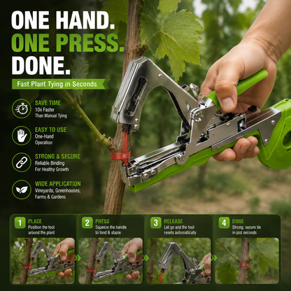 🌱 Professional Plant Tying Tool – Fast One-Hand Tapener for Vineyard, Garden & Greenhouse Use