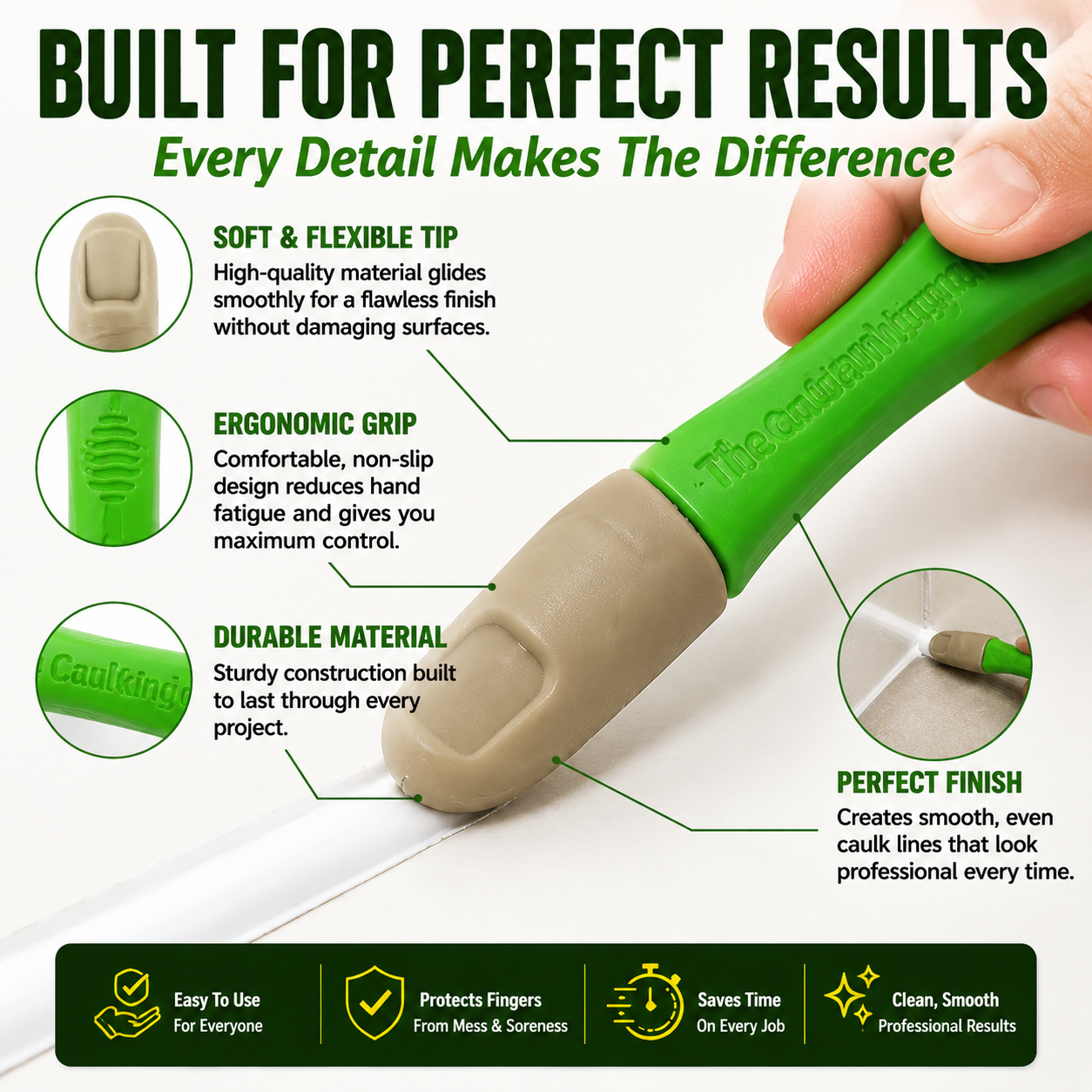 🔧 Caulking Finger Tool – Professional Sealant Finishing Tool for Smooth, Clean & Fast Caulking Results