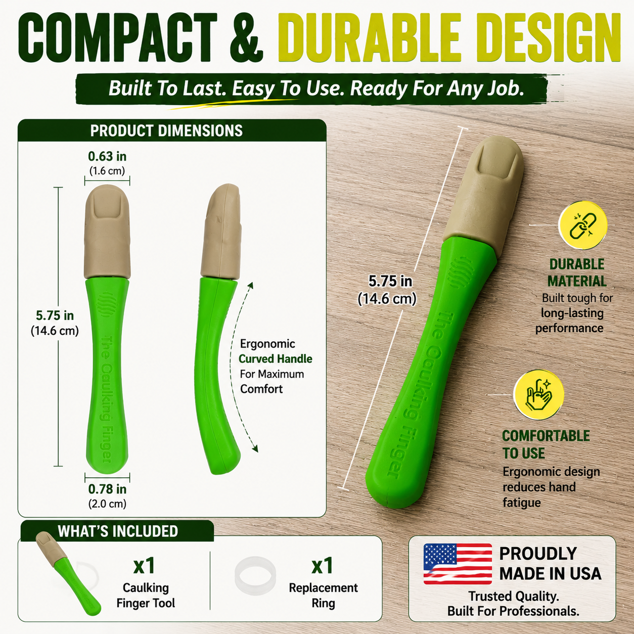 🔧 Caulking Finger Tool – Professional Sealant Finishing Tool for Smooth, Clean & Fast Caulking Results