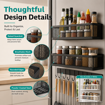 🔥Hot Sale | 2-Pack Magnetic Refrigerator Spice Rack Organizer