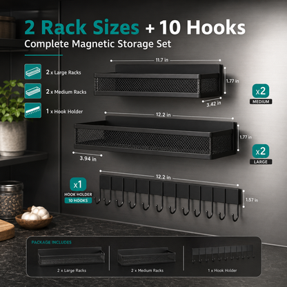 🔥Hot Sale | 2-Pack Magnetic Refrigerator Spice Rack Organizer