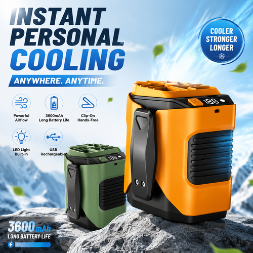 ❄️ Summer Waist Clip Fan – Portable Hands-Free Cooling Fan
