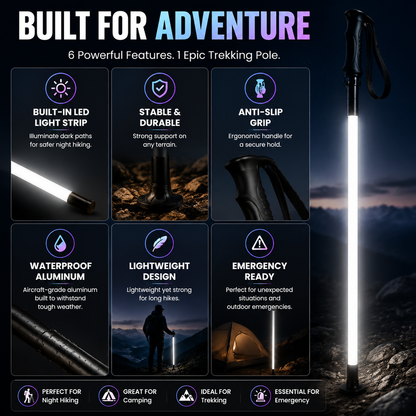 ⚔️ Turn Every Night Hike Into a Sci-Fi Adventure – Glowing LED Trekking Pole for Safe & Stylish Outdoor Exploration
