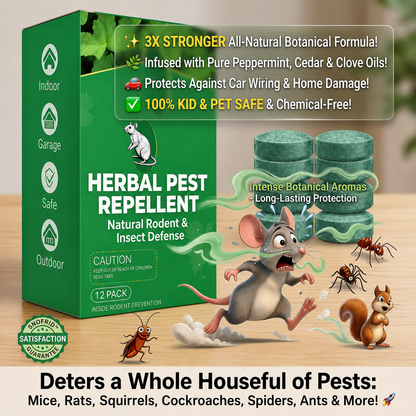 🐀 49% OFF NOW!⚡🟢Natural Peppermint Rodent Repellent Tablets