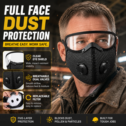 😷🚴‍♂️AirGuard Pro™ Carbon Filter Dust Mask | Breathable • Reusable • Adjustable Protection