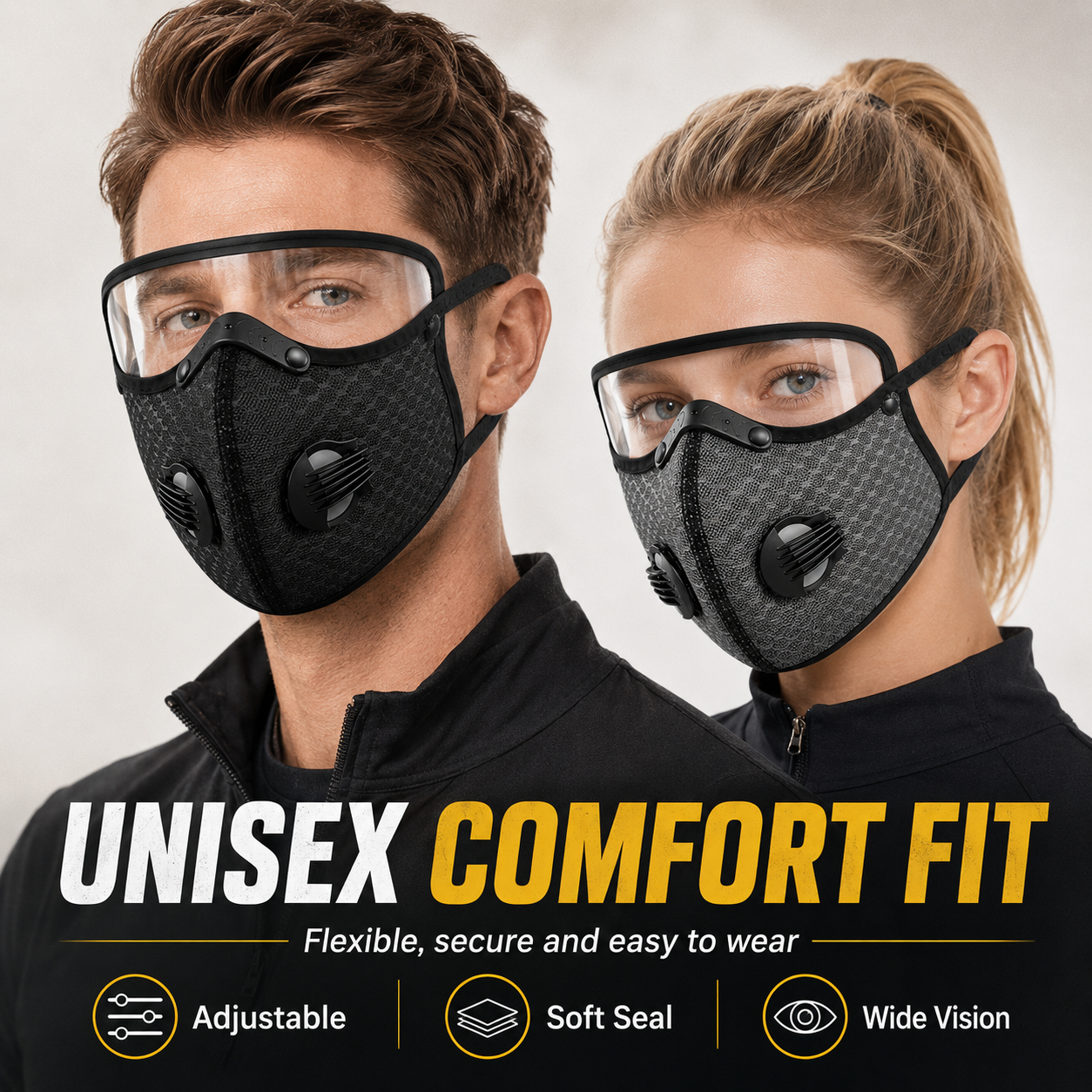 😷🚴‍♂️AirGuard Pro™ Carbon Filter Dust Mask | Breathable • Reusable • Adjustable Protection
