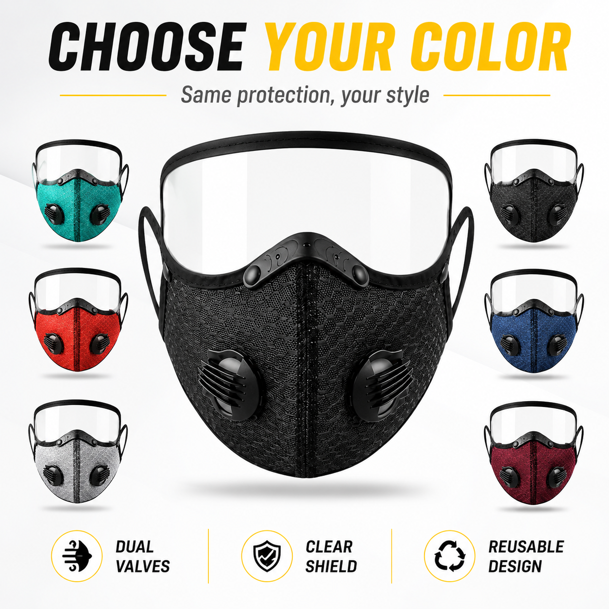 😷🚴‍♂️AirGuard Pro™ Carbon Filter Dust Mask | Breathable • Reusable • Adjustable Protection