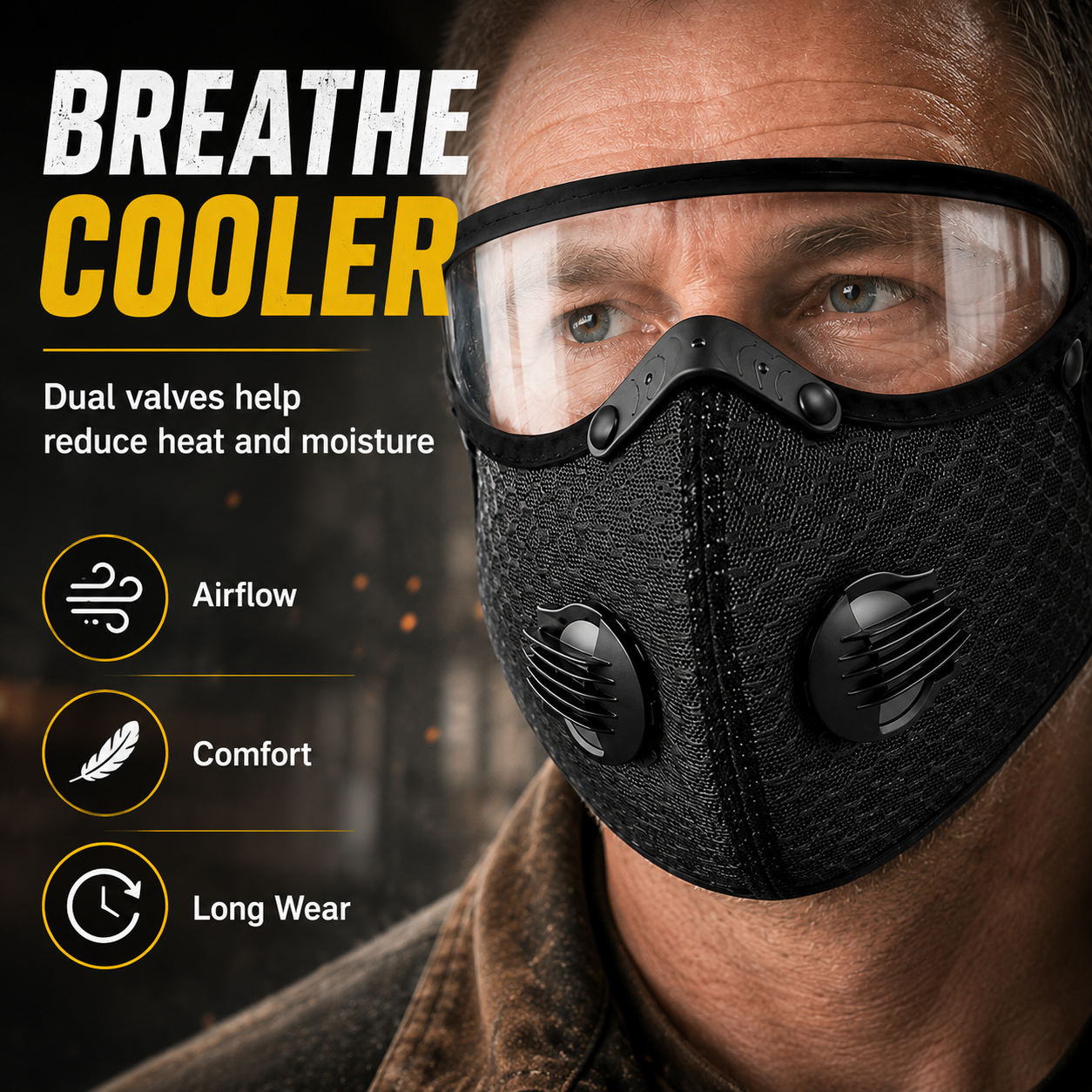 😷🚴‍♂️AirGuard Pro™ Carbon Filter Dust Mask | Breathable • Reusable • Adjustable Protection