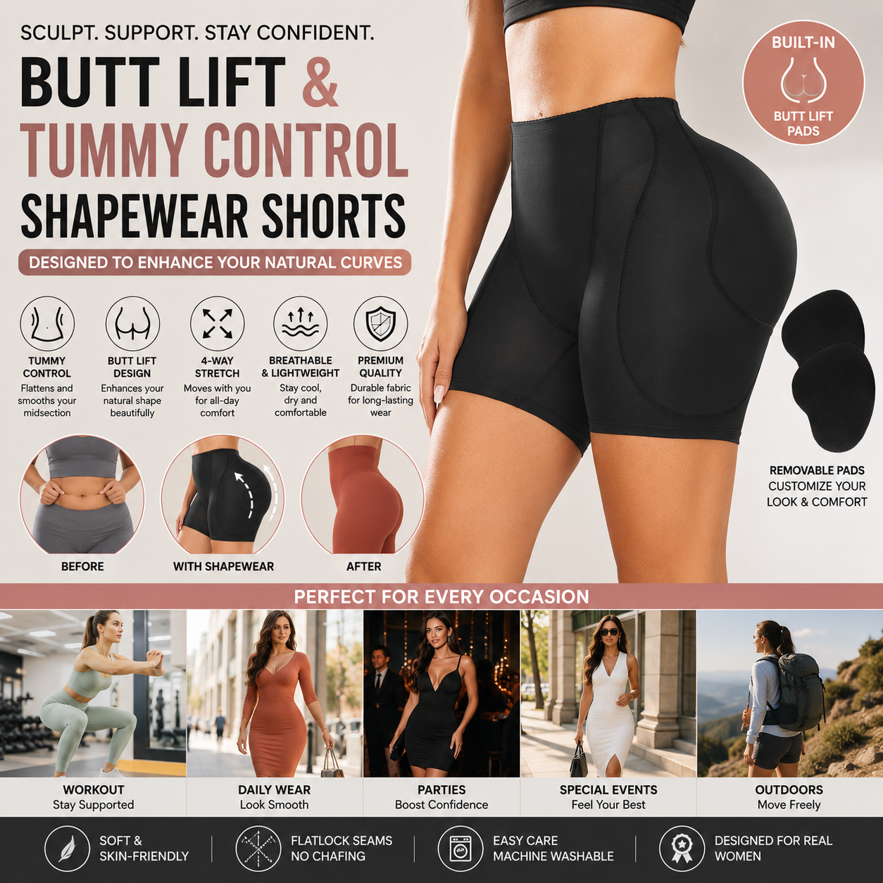 ⚡️Flash Sale👗Hip Padded Shapewear Control