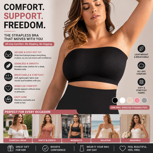 ⏰Buy 1 Get 1 Free💕Non-Slip Crossover Side Hook Bandeau Bra