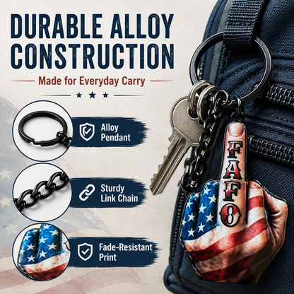 💥New Arrival | Middle Finger FAFO Keychain Aluminum Alloy